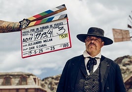 Jorge Sanz, durante el rodaje de 'Por un puñado de frases'.