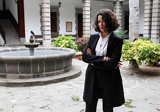 La magistrada Gloria Poyatos, esta semana en la sede del Tribunal Superior de Justicia de Canarias.