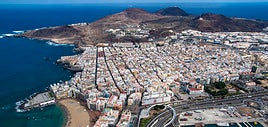 Vista aérea de la capital grancanaria.