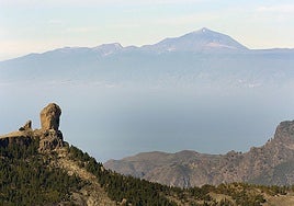Imagen de la cumbre de Gran Canaria, con el Nublo a la izquierda y el Teide al fondo.