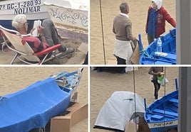 Imágenes de personas sin techo acampando en La Puntilla, facilitadas por vecinos.