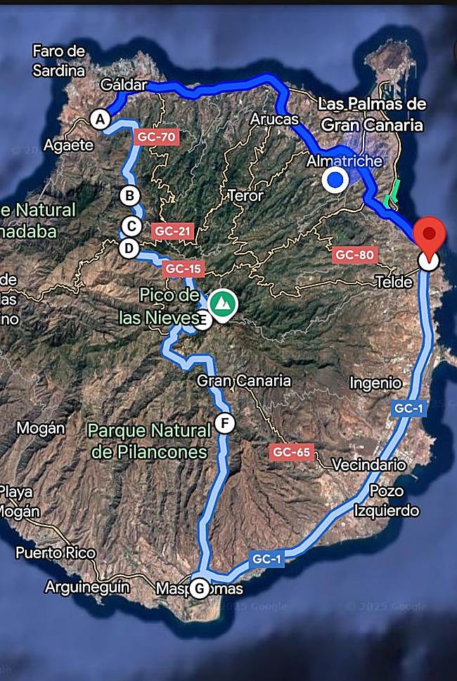 Recorrido previsto, este domingo.