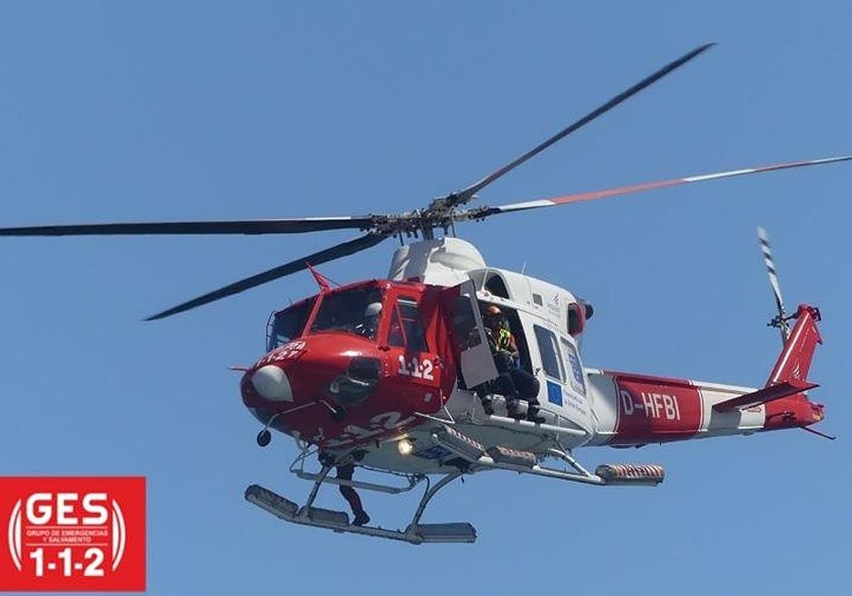 Imagen de archivo de un rescate de un helicóptero del GES