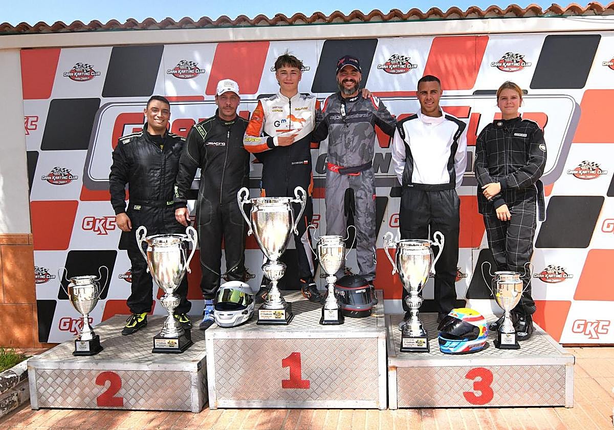 Imagen del podio final, en el circuito de Tarajalillo.