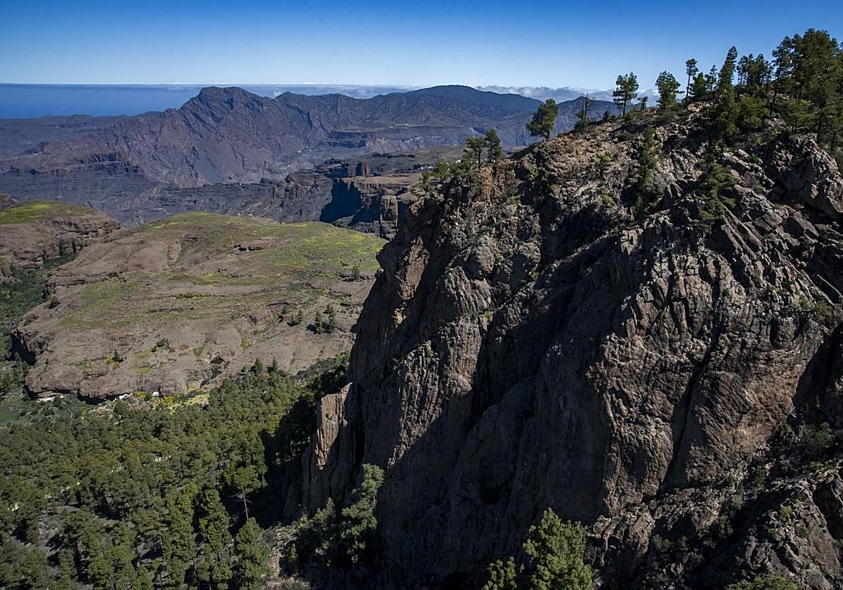 Vistas aéres de la cumbre, en Gran Canaria.