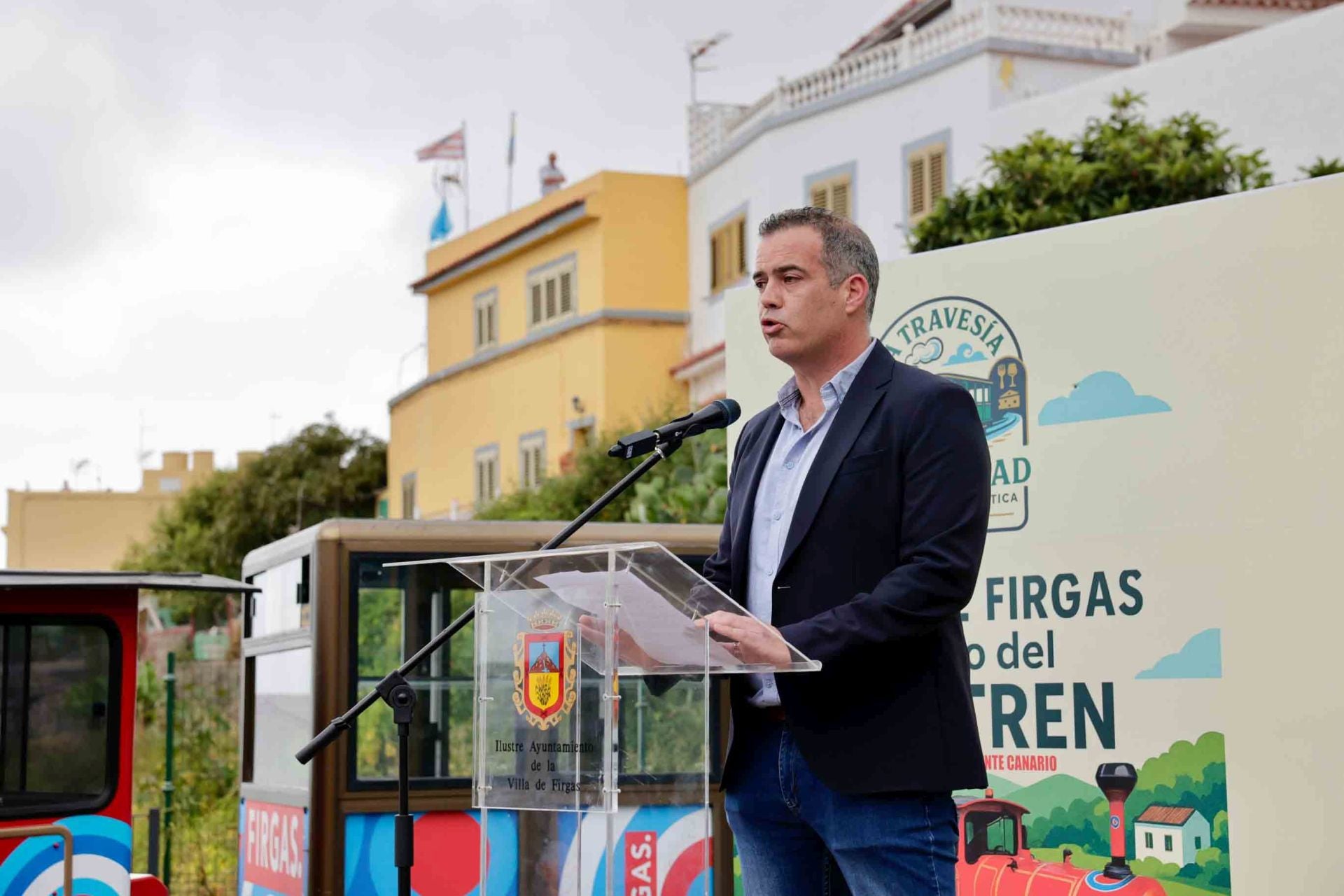 La presentación del tren de Firgas en imágenes