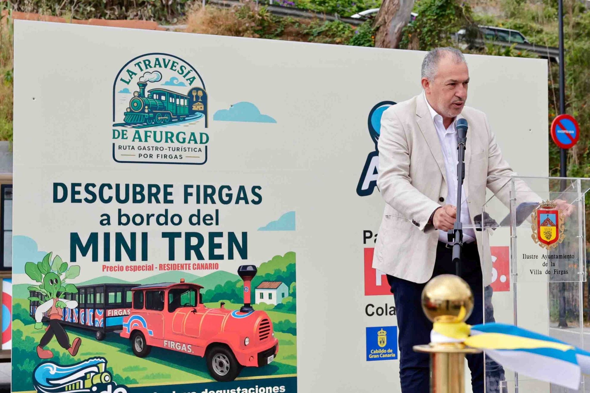 La presentación del tren de Firgas en imágenes