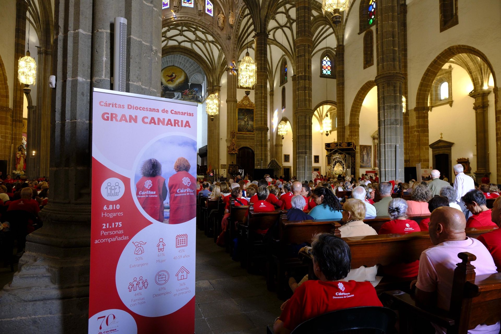 La catedral de Santa Ana acoge el 70 aniversario de Cáritas Diocesana de Canarias