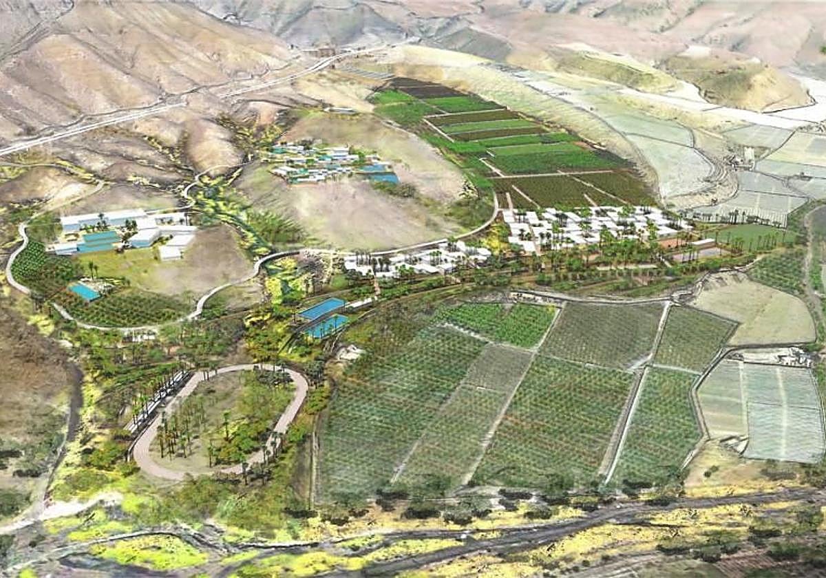 Recreación del aspecto final de la nueva pieza turística del valle de La Aldea.