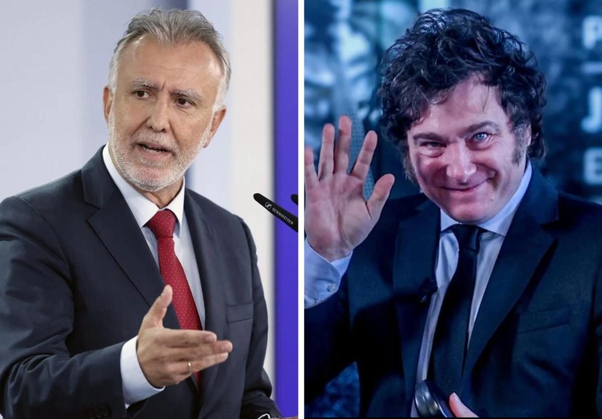 Ángel Víctor Torres (izq.) y Javier Milei.