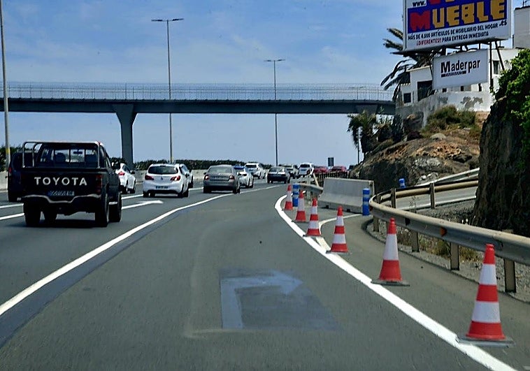 El acceso directo de la GC-1 a La Pardilla quedó cerrado desde primera hora de este lunes.