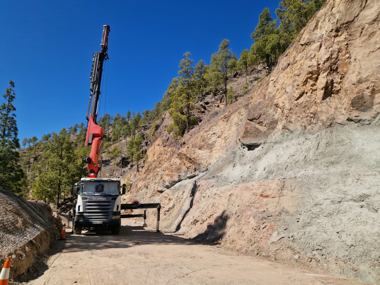 La GC-605 se vio afectada en abril por las lluvias de la borrasca Olivier.