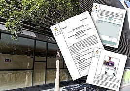 El edificio detinado a sede de la Agencia Tributaria sigue cerrado a cal y canto y se pueden observar pegatinas de la empresa LIC.