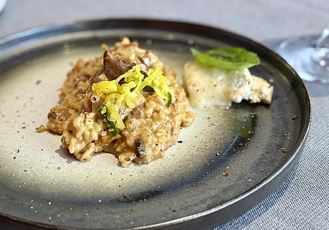 Arroz con setas y queso flor de Guía