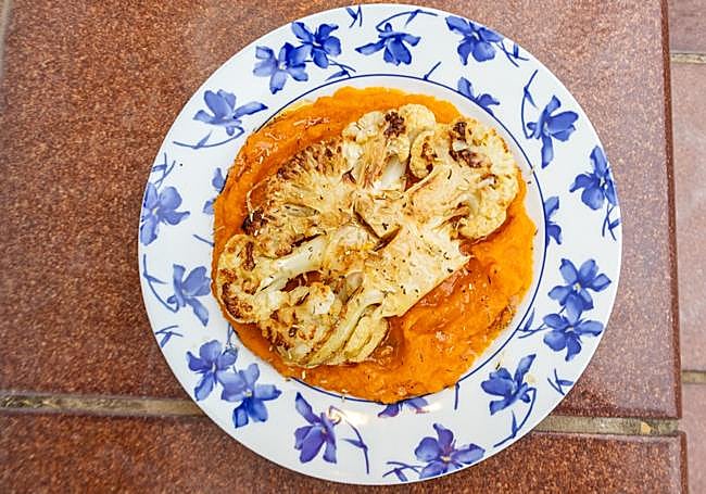 Filete de coliflor con batata