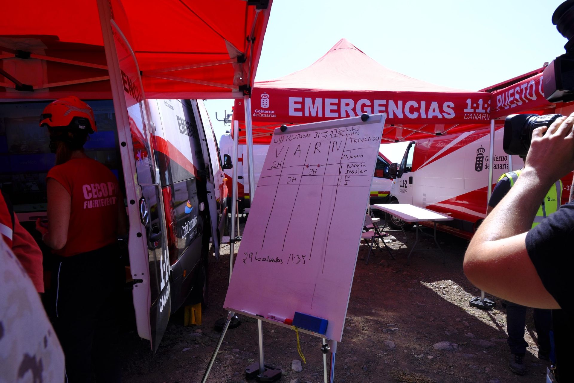 Mogán vive el simulacro de dos accidentes aéreos