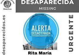 Aviso sobre la alerta emitida por SOS Desaparecidos.