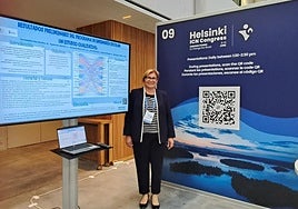 Diana Jerez, especialista en Enfermería Familiar y Comunitaria de Area de Salud de Fuerteventura, en el congreso finlandés.