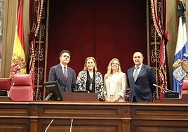 Astrid Pérez recibe al presidente del Tribunal Superior de Justicia de Canarias, Juan Luis Lorenzo Bragado