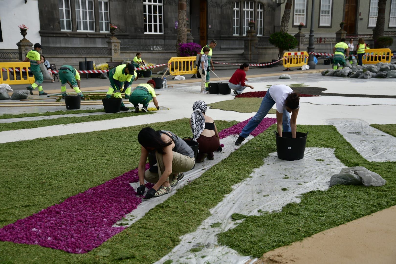 Alfombras llamativas para la celebración del corpus christi