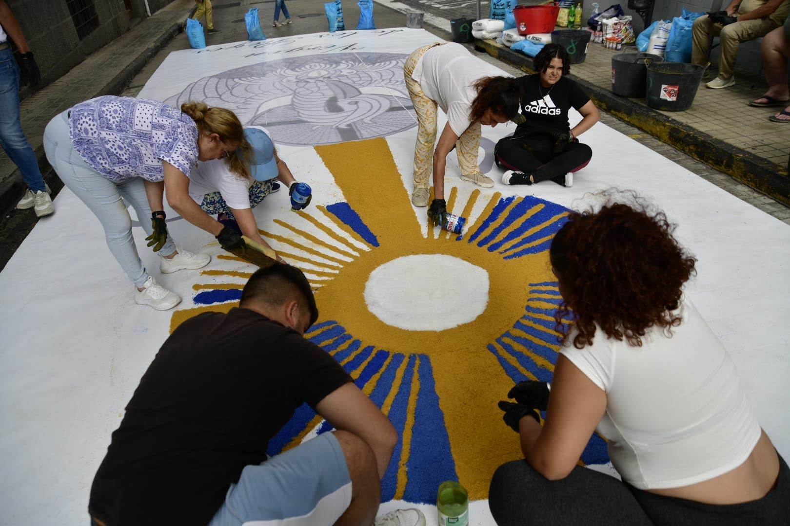 Alfombras llamativas para la celebración del corpus christi