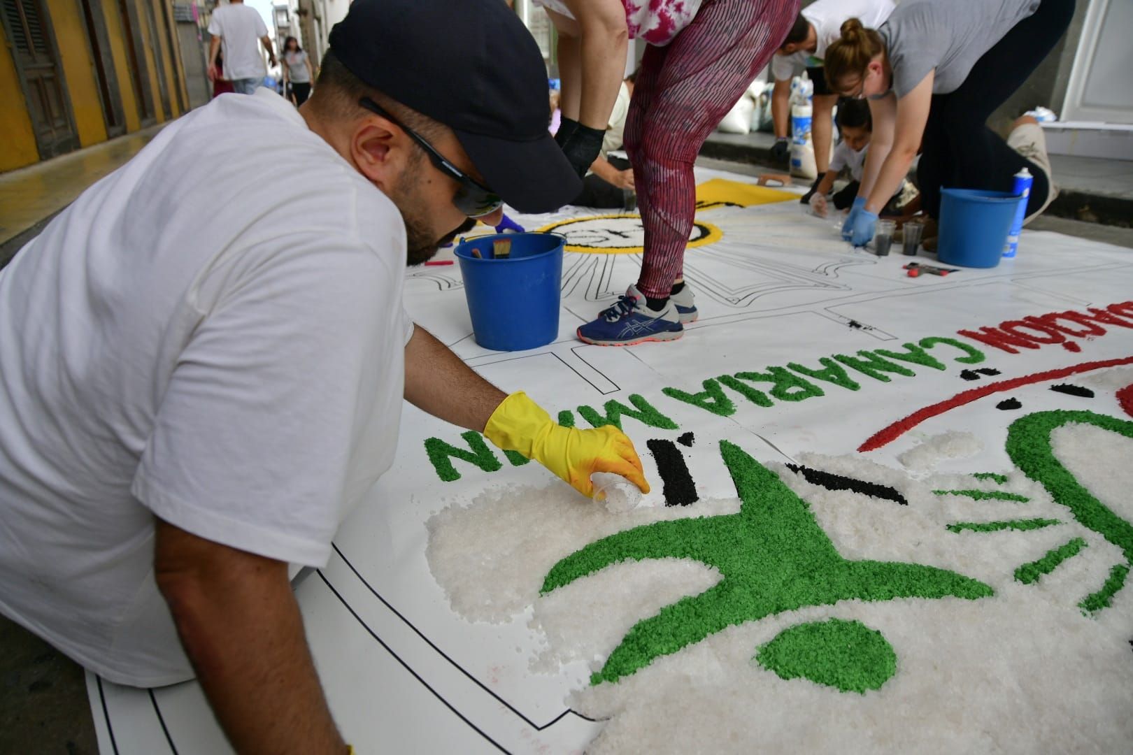 Alfombras llamativas para la celebración del corpus christi