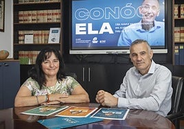 Obdulia Falcón, de Asenecan, y Víctor Quintana, de Global.