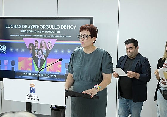 La consejera Candelaria Delgado presenta la campaña por el Día Internacional LGTBIQ+.