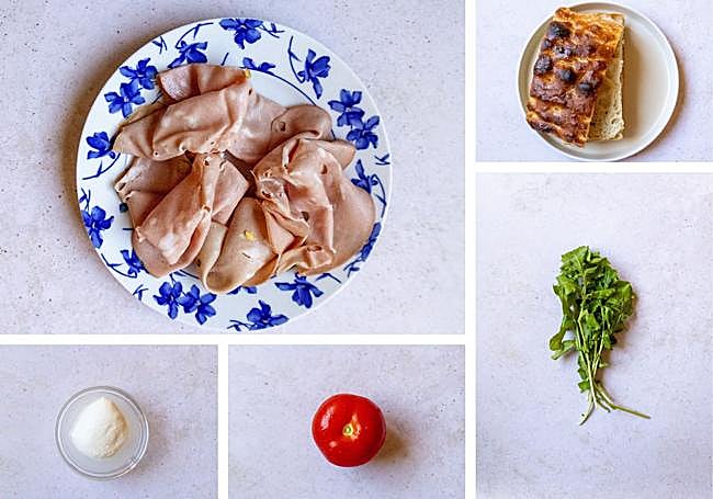 Ingredientes focaccia de mortadela