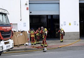 El incendio de la nave industrial en Las Torres, en imágenes