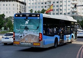 Las guaguas circulan con el anuncio durante todo el mes de julio por el centro de Madrid.