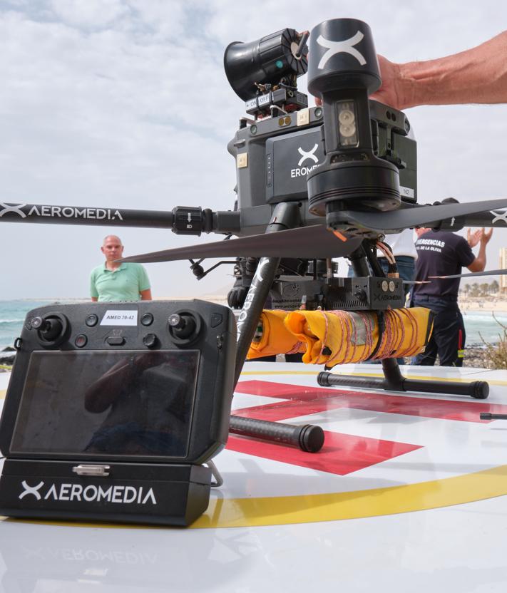 Imagen secundaria 2 - El dron tendrá su base junto a la caseta de Cruz Roja de las playas de Corralejo.