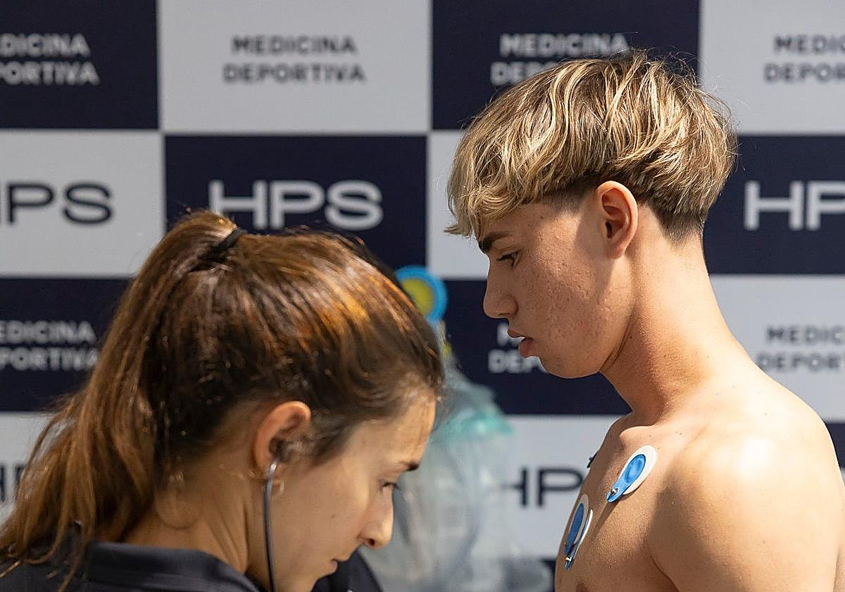 Adam Arvelo, uno de los fichajes, durante su reconocimiento médico.