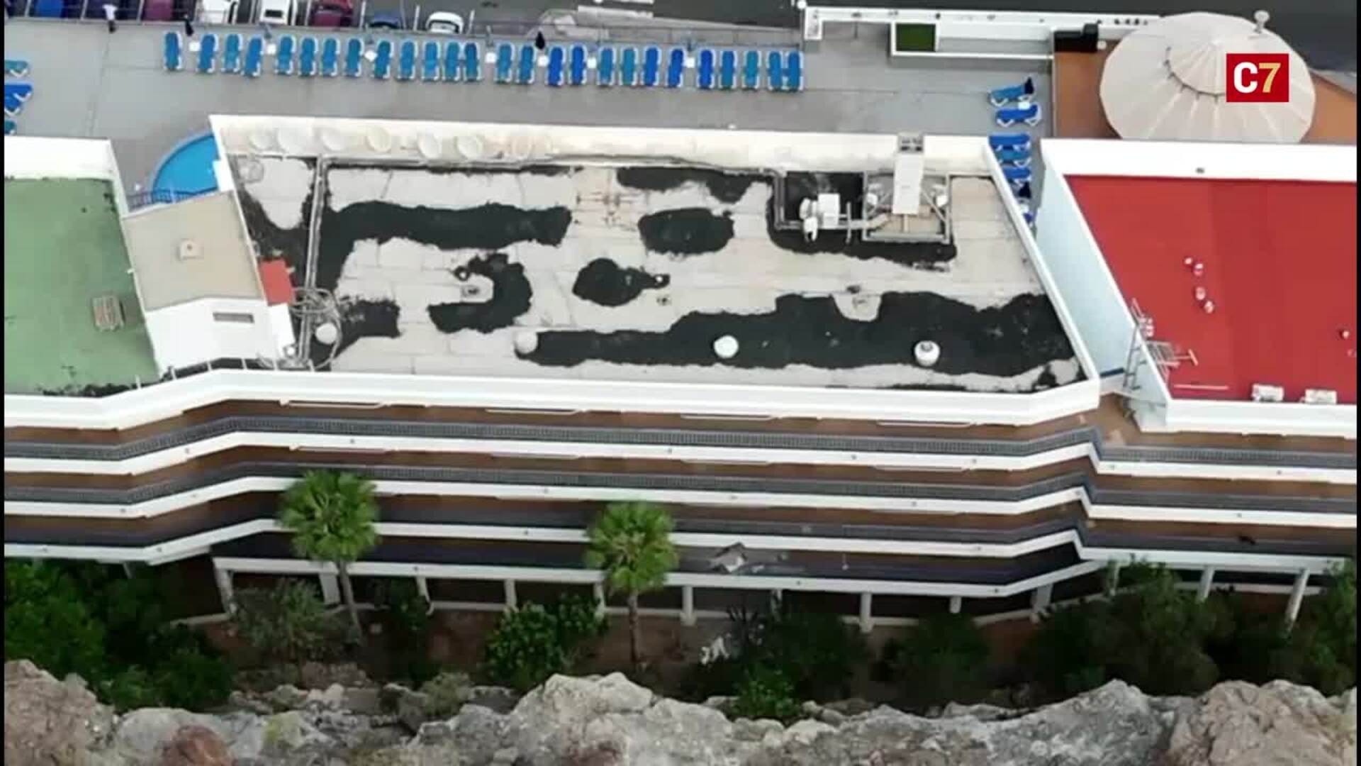 Derrumbe en los apartamentos Vista Taurito en Mogán