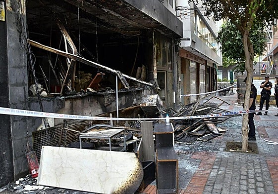 Estado del inmueble afectado por el incendio de este miércoles.