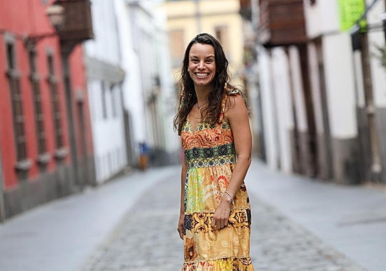 La soprano Tania Lorenzo, en Vegueta, durante su encuentro con CANARIAS7.