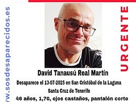 Buscan en La Laguna a David Tanausú Real Martín