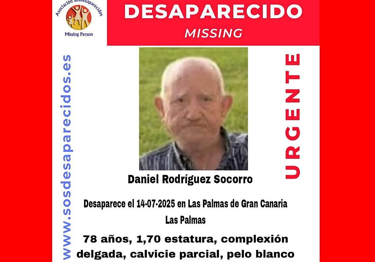 Cartel facilitado por la organización SOS Desaparecidos