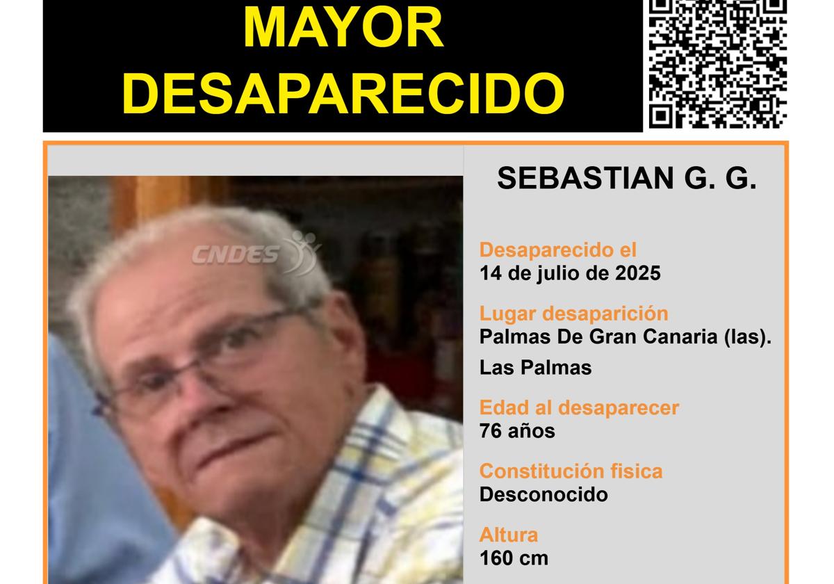 Activan alerta de búsqueda por Sebastián, desaparecido en Las Palmas de Gran Canaria