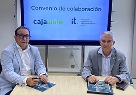 Carlos Alberto Couros Frías, presidente de ACIT, y José Manuel Garrido García, director de Relaciones Institucionales de Cajasiete