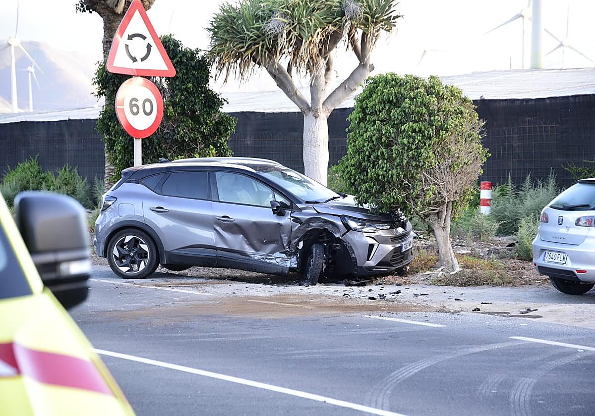 Imagen del accidente entre dos vehículos.