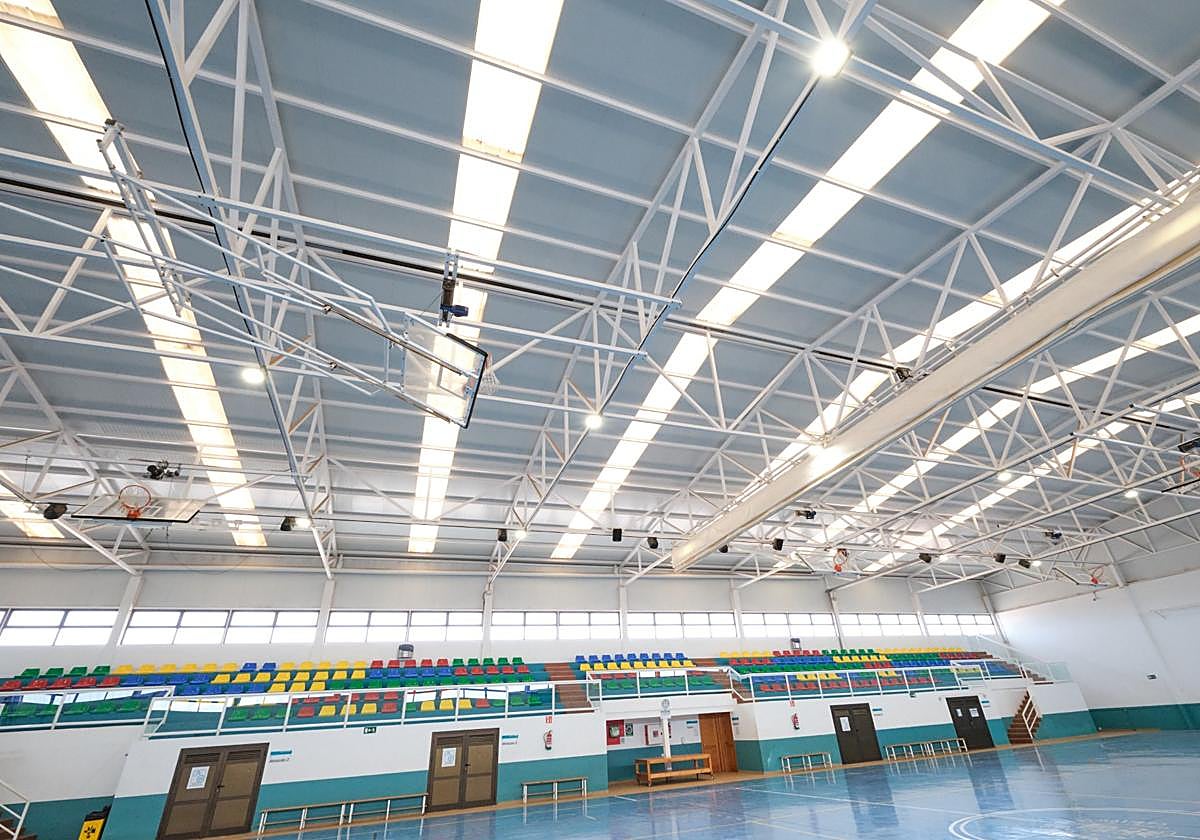 Así quedó el polideportivo insular de Fabelo, en Puerto del Rosario.