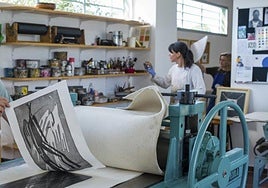 Interior del Taller de Grabado del Cabildo grancanario.