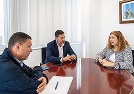 Dimas Cruz, Alejandro Marichal e Isabel Mena, en la reunión mantenida en el Cabildo.
