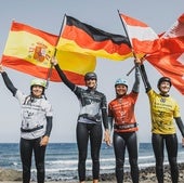 Foto de familia del podio femenino en El Burrero.