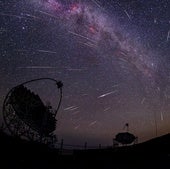 Las perseidas vistas desde el Observatorio del Roque de los Muchachos, en La Palma.