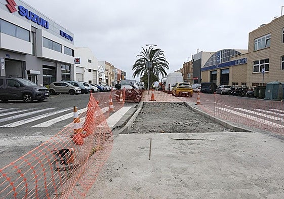 Imagen de la obra que se desarrolla en El Sebadal.