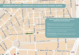 Plano del corte de tráfico de este lunes.