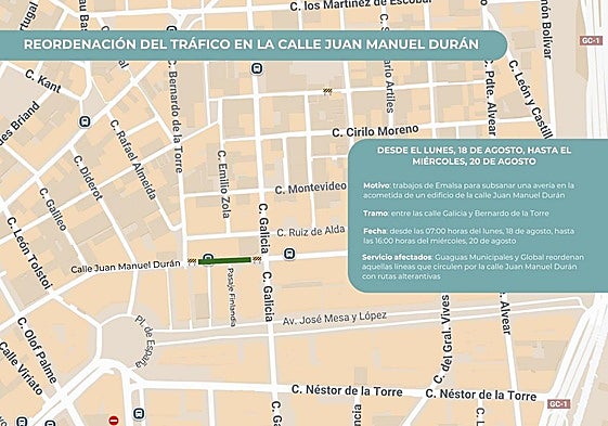 Plano del corte de tráfico de este lunes.