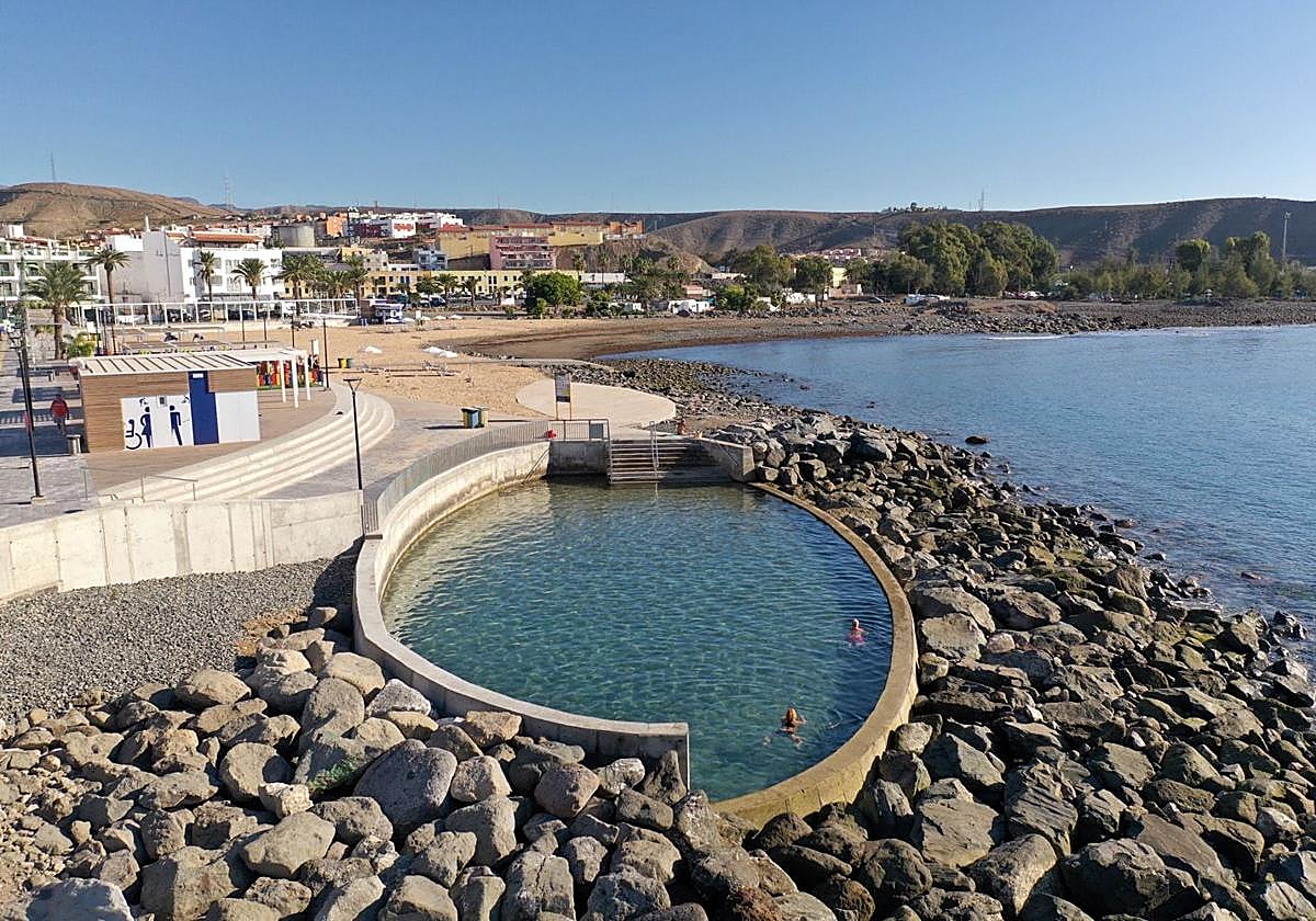 Vista de la playa de El Perchel, en Mogán.